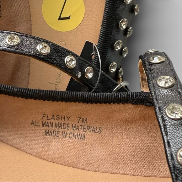 NWT House of Harlow 1960 Flashy Studded Mary-Jane Flats in Black - Size 7 - Picture 7 of 11